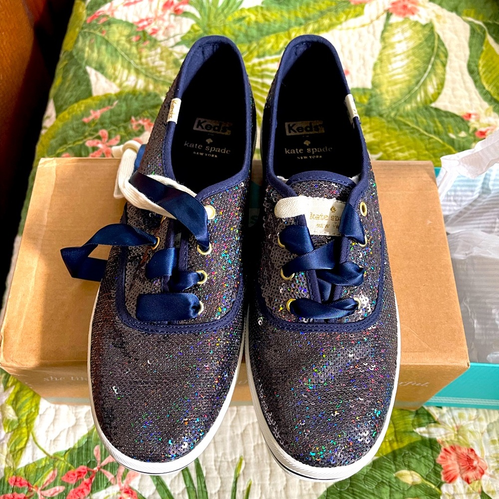 Kate Spade for Keds navy sequin shoes Women’s size 10